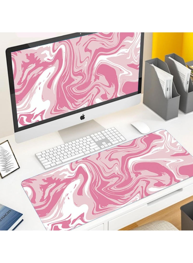 Large Gaming Anti Skid Mousepad with Stitched Edges 700x300x2mm 800*300*2mm 900*400*2mm Cute Pink  - Image 3