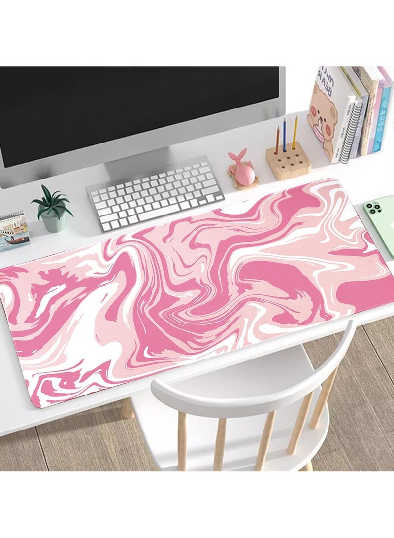Large Gaming Anti Skid Mousepad with Stitched Edges 700x300x2mm 800*300*2mm 900*400*2mm Cute Pink  - Image 1