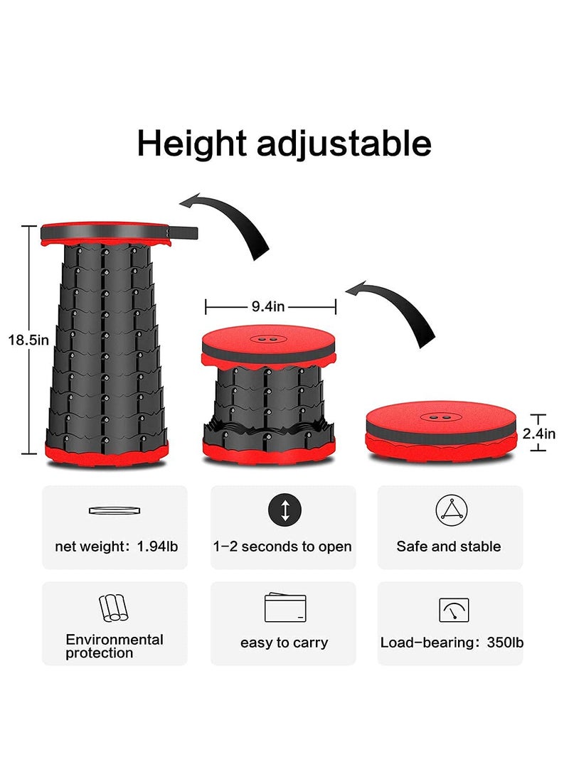 PATTAR PATTAR Telescoping Stool Simple Stool Collapsible Portable Retractable Folding Stool Telescopic Stool Outdoor Fishing Stool for BBQ Camping Pool Fishing Hiking Garden Stool  - Image 2