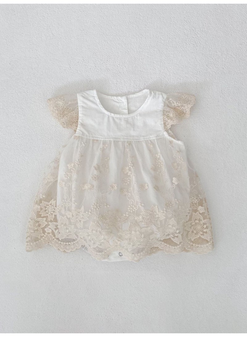 Bafanou Bafanou Summer Infant Romper Embroidered Girls Sleeveless Plain Jumpsuit Sweet Baby Clothes  - Image 4