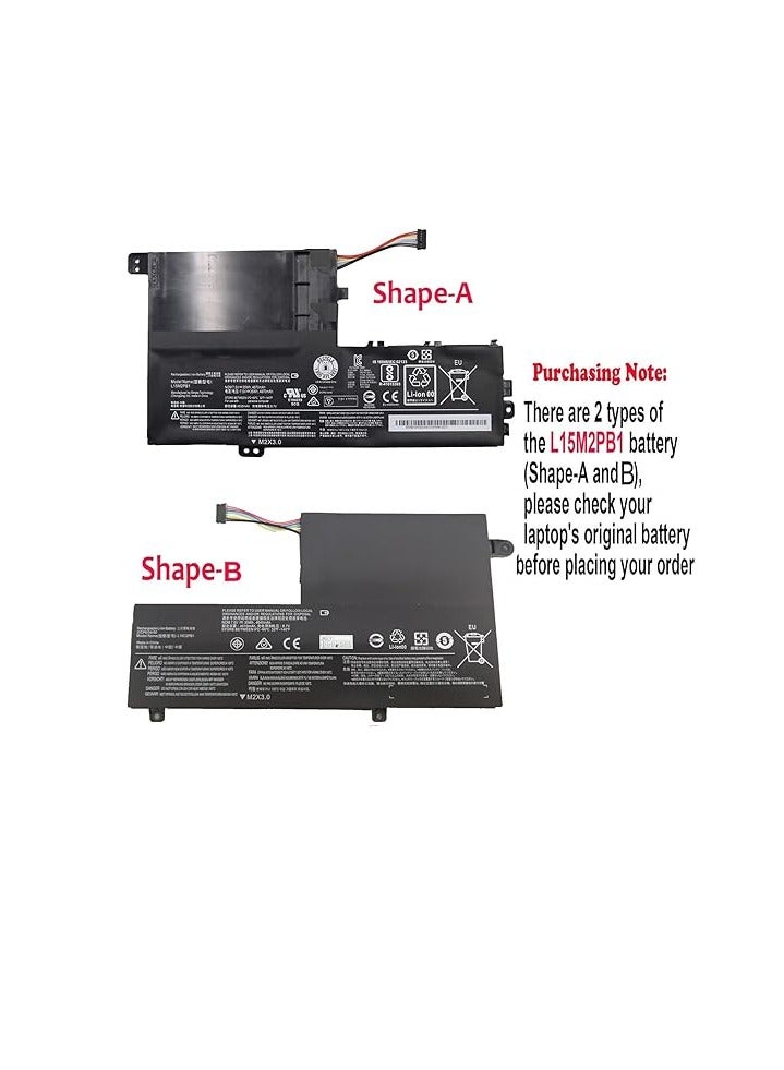 L15M2PB1 L15L2PB1 L15C2PB1 L15M3PB0 L15C3PB1 Laptop Battery Replacement for Lenovo Flex 4 1435 1470 1580 IdeaPad Yoga 510-14AST 510-14IKB/14ISK 510-15 ISK/15IKB Series (7.5V 35Wh) (Tybe-B) - Image 3