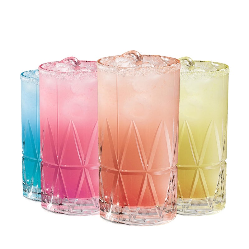 Orrefors Peak Highball Glass Set of 4  125 Fl Oz Asymmetric Design Versatile Glassware for Cocktails Margaritas Water Iced Tea Soda Dishwasher Safe