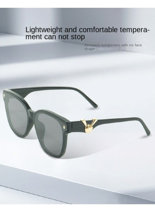 pincai Dopamine Sunglasses For Women, High-end Aesthetic, Instagram-style Large Frame, Round And Square Face Slimming, Sun Shade Glasses - Image 1