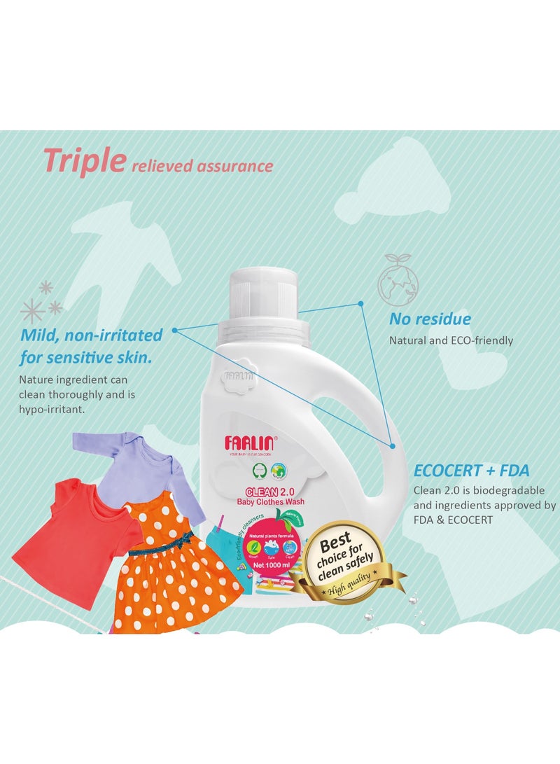 FARLIN Baby Clothing Detergent Refill Pack Gentle Hypoallergenic And Stain Removing Laundry Liquid 800 ML - Image 5