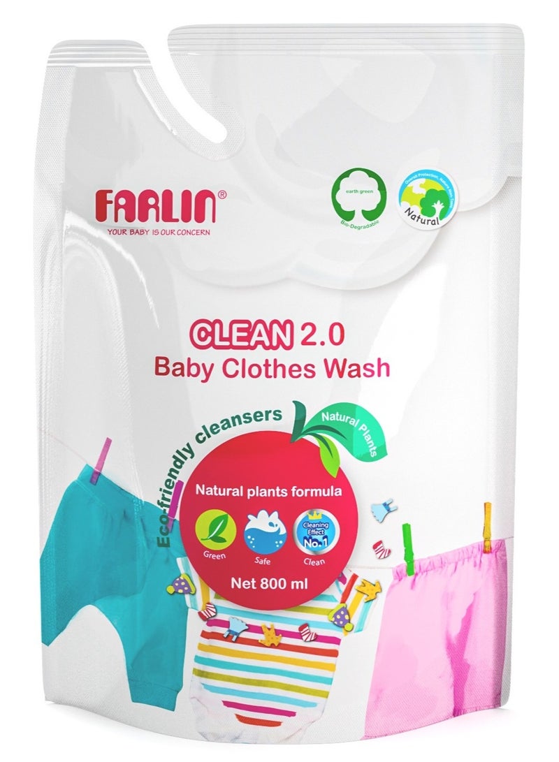 FARLIN Baby Clothing Detergent Refill Pack Gentle Hypoallergenic And Stain Removing Laundry Liquid 800 ML - Image 1