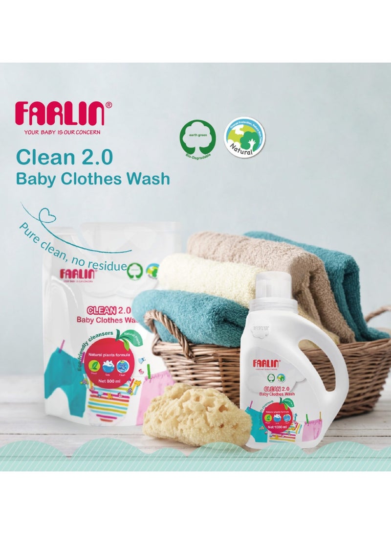 FARLIN Baby Clothing Detergent Refill Pack Gentle Hypoallergenic And Stain Removing Laundry Liquid 800 ML - Image 4