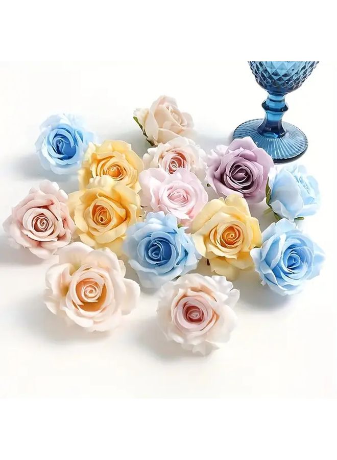 6 Red Silk Rose Artificial Flowers for DIY Wedding Christmas Wreaths Home Decor - Image 4