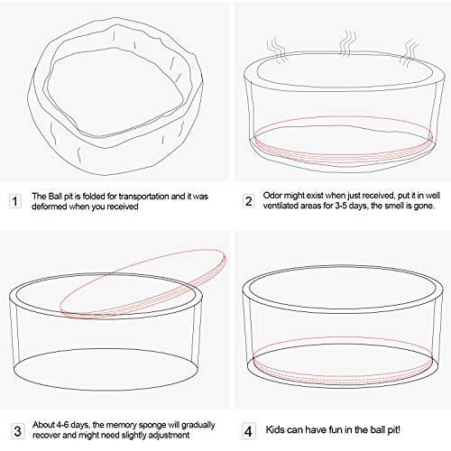 TRENDBOX Soft Foam Sponge Indoor Round Ball Pit,Ideal for Children - Dark Gray - Image 5