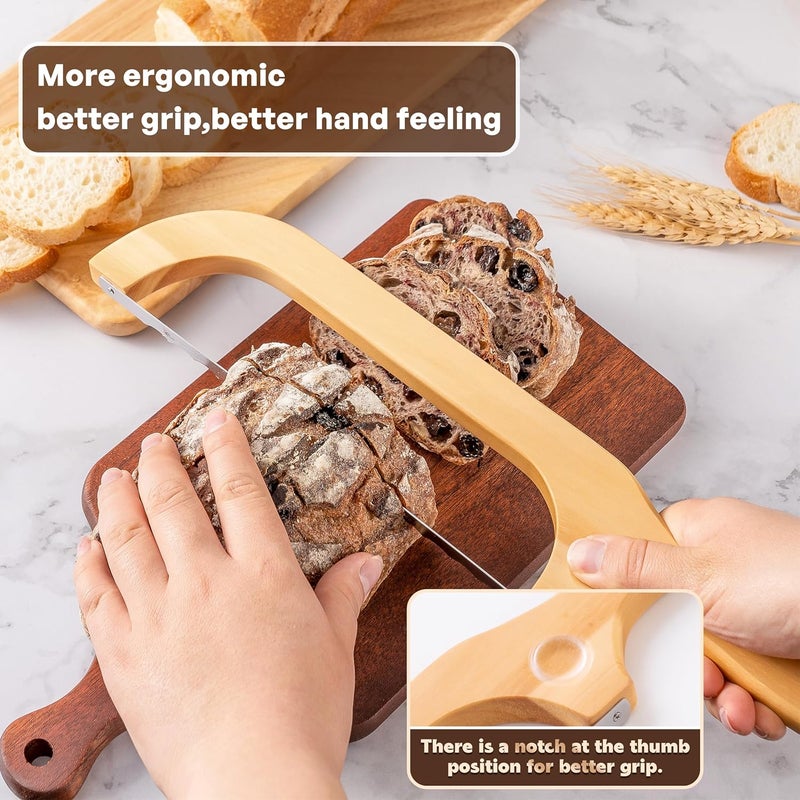 Pranski Bread Knife for Homemade Bread 14.5'' Sourdough Bread Knife, Premium Slicer for Homemade Bread, Baguettes and More Cuts Thin, Ergonomic Handler Premium Sharpness Blade - Image 5