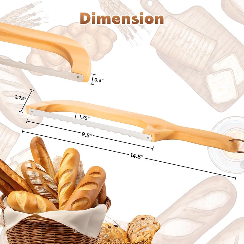Pranski Bread Knife for Homemade Bread 14.5'' Sourdough Bread Knife, Premium Slicer for Homemade Bread, Baguettes and More Cuts Thin, Ergonomic Handler Premium Sharpness Blade - Image 4