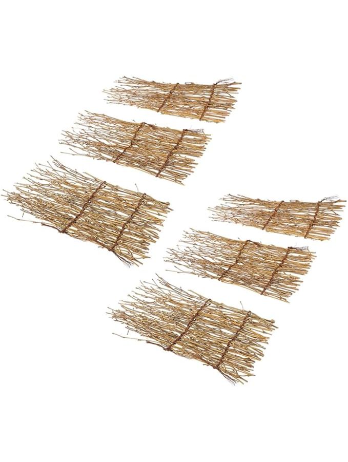 Bamboo Sushi Mat Decorations 6Pcs Japanese Sushi Fence Ornaments Photo Props Table Decor 23X11X1CM - Image 1