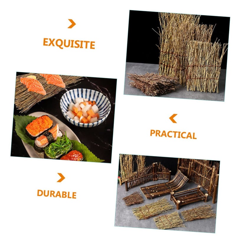 Bamboo Sushi Mat Decorations 6Pcs Japanese Sushi Fence Ornaments Photo Props Table Decor 23X11X1CM - Image 3