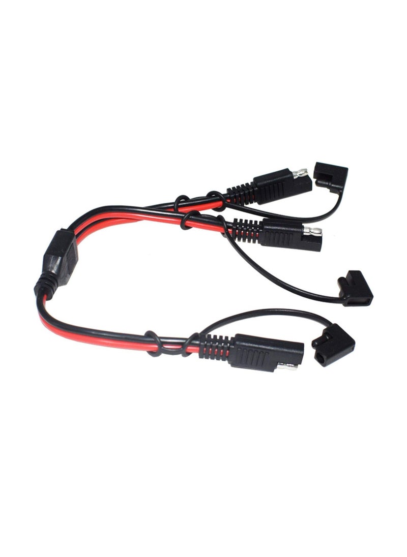 SYOSI 14AWG SAE DC Power Automotive Connector Cable, Y Splitter 1 to 2 SAE Extension Cable, Fit for Suitable for Solar Battery Connection and Transfer 12inch/30cm - with Protective Cover  - Image 5