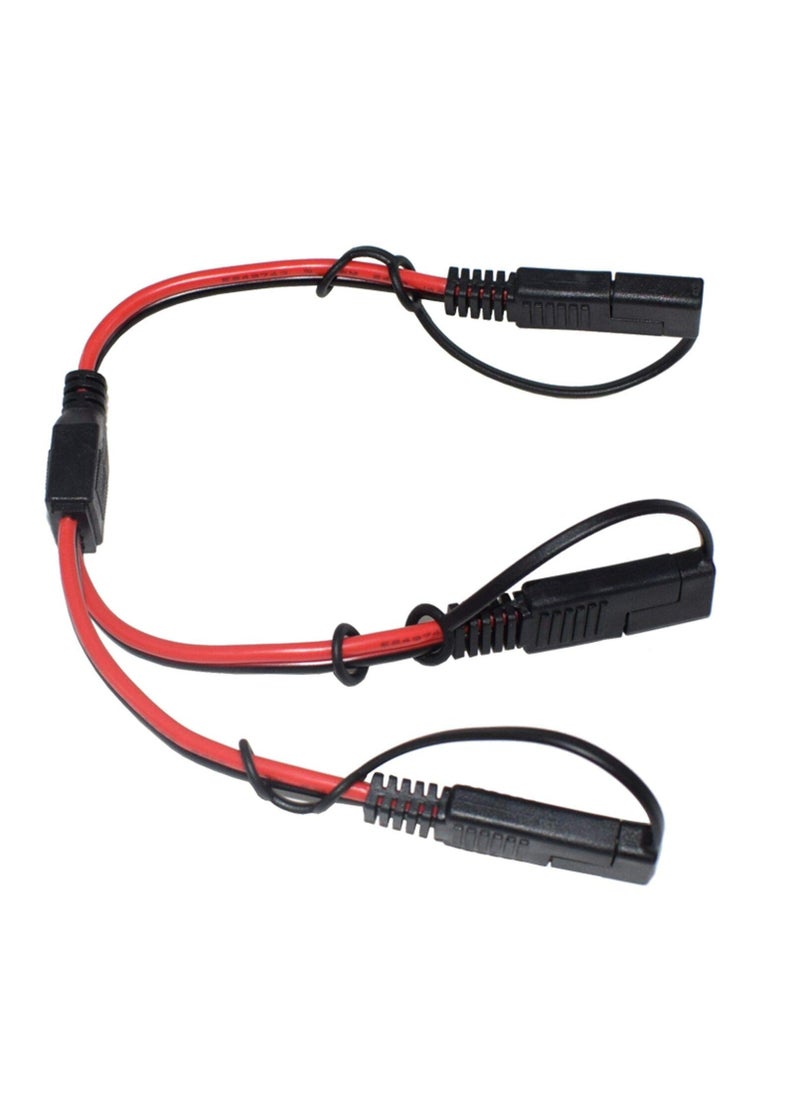 SYOSI 14AWG SAE DC Power Automotive Connector Cable, Y Splitter 1 to 2 SAE Extension Cable, Fit for Suitable for Solar Battery Connection and Transfer 12inch/30cm - with Protective Cover  - Image 4