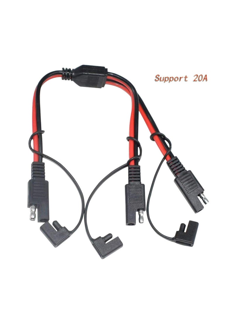 SYOSI 14AWG SAE DC Power Automotive Connector Cable, Y Splitter 1 to 2 SAE Extension Cable, Fit for Suitable for Solar Battery Connection and Transfer 12inch/30cm - with Protective Cover  - Image 3