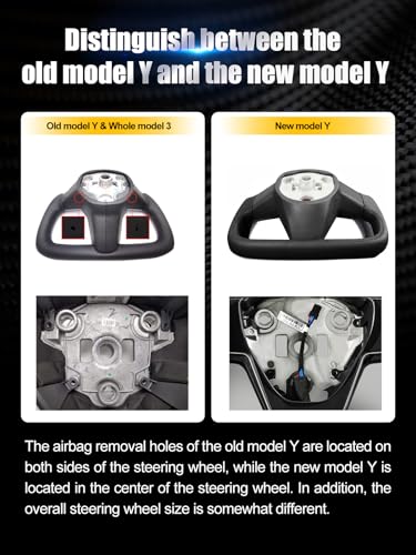 ZIMABLUE Yoke Steering Wheel Personalized Yoke Steering Wheel Nappa Leather with Side Matte Carbon Fiber without Front Trim for Tesla Model 3 20172023 Model Y 20192024 With Heating Function - Image 3