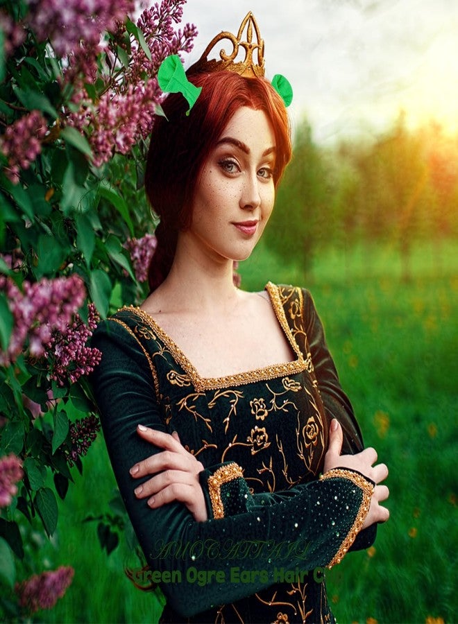 AUOCATTAIL Green Ogre Ears Hair Clips Plush Elf Hairpin Alien Ears Horns Hair Barrettes Halloween Cosplay Party Accessories (Light Green) - Image 3