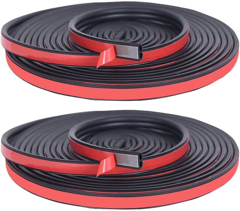 Linkhood 32FT Universal Car Weather Stripping - Self Adhesive Rubber Seal Strip for Doors and Windows - Image 1
