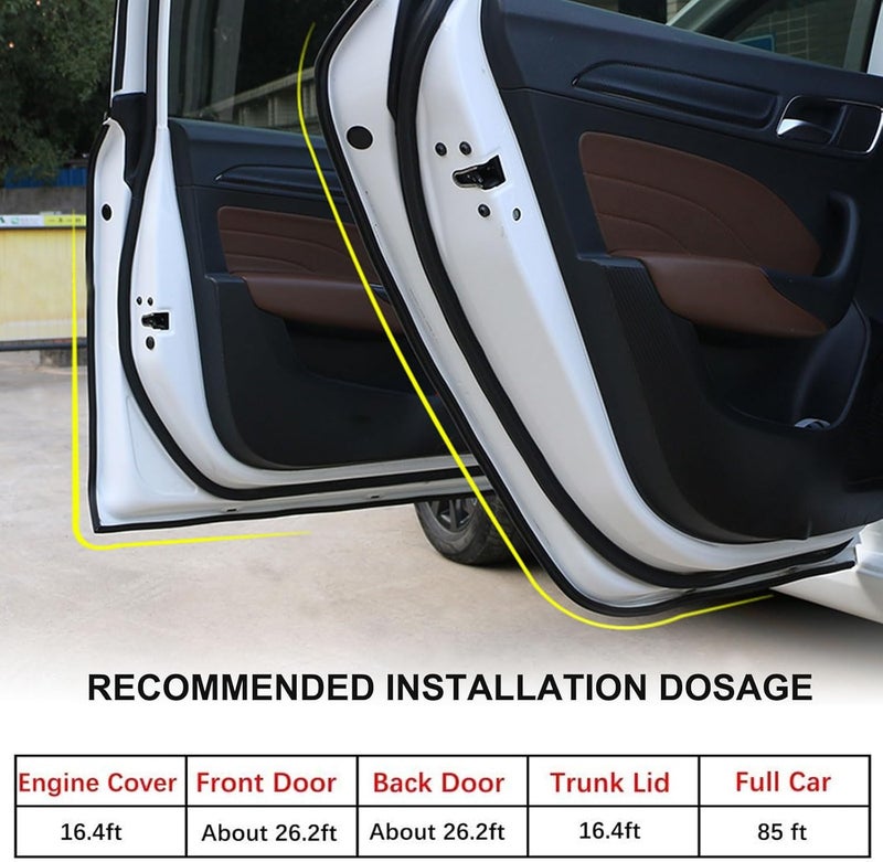 Linkhood 32FT Universal Car Weather Stripping - Self Adhesive Rubber Seal Strip for Doors and Windows - Image 2