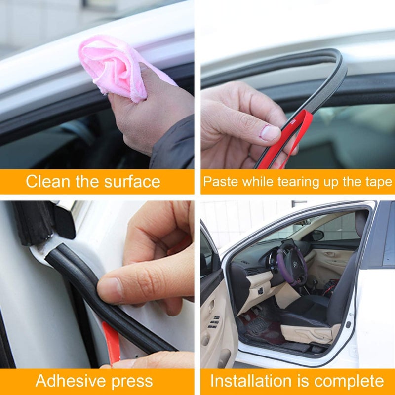 Linkhood 32FT Universal Car Weather Stripping - Self Adhesive Rubber Seal Strip for Doors and Windows - Image 5