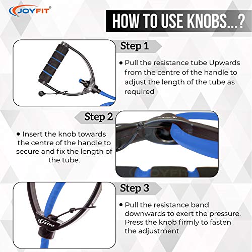 Joyfit Resistance Tube[1 Pc]- with Adjustable knob for Workout with Door Anchor & Workout Chart. Resistance Band for Men and Women(Material: Natural Rubber) - Image 5