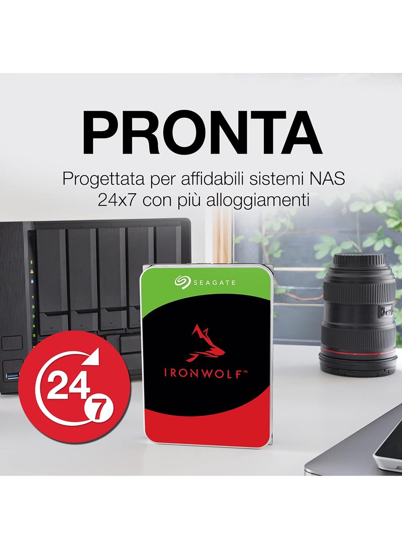 سيجيت قرص صلب داخلي IronWolf سعة 6TB لنظام NAS، 3.5" SATA 6Gb/s، 5400RPM، 256MB ذاكرة مؤقتة، سرعة نقل تصل إلى 180MB/s، تقنية CMR، موثوقية على مدار 24×7، AgileArray مع مستشعرات RV، إدارة صحة IronWolf | ST6000VN006 - Image 2