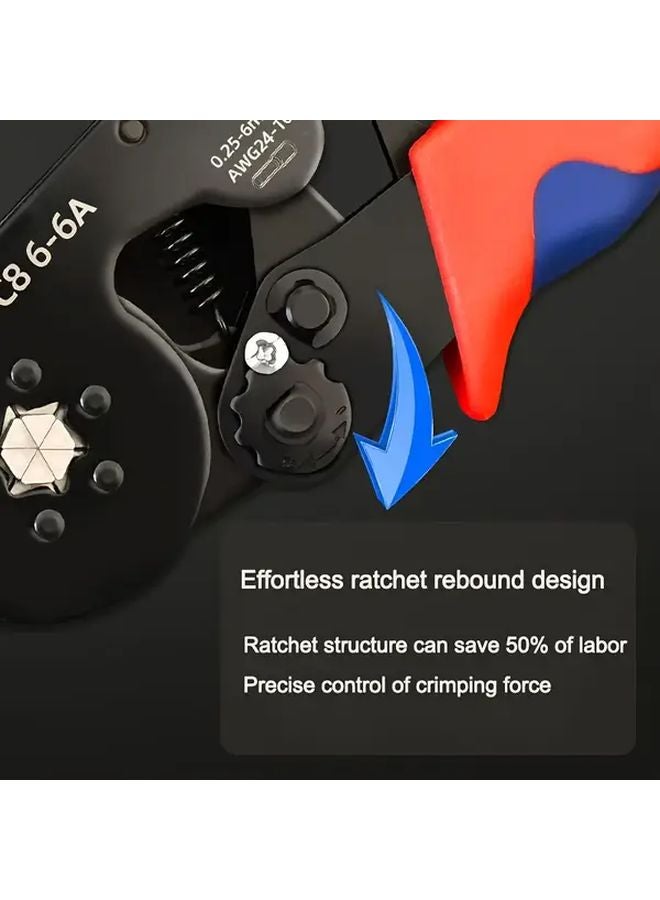 HSC8 6 6A Heavy Duty Industrial Crimping Tool with Color Coded Lever Comfort Grip - Image 4