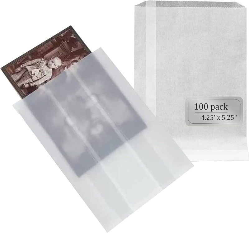 Lineco , Glassine Envelopes 4.25''x5.25'', Preserve Photos, Prints, Negatives. Store Stamps, Coins, Scrapbooking, Storage (Pack of 100) - Image 3
