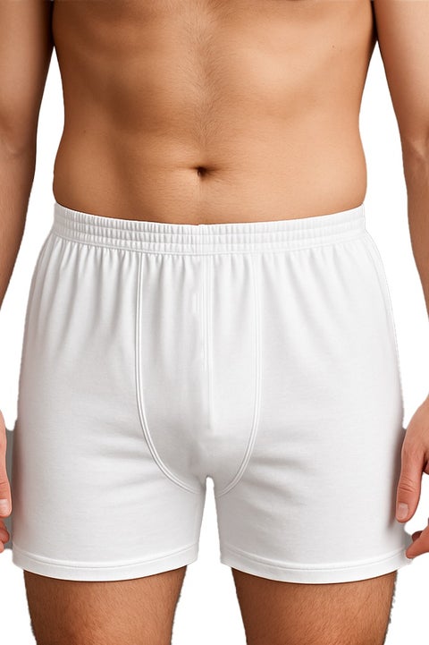 Men's white cotton underwear shorts