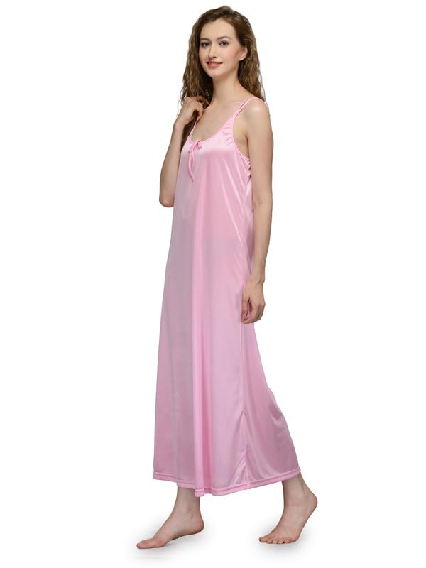 Ananqe Women's Satin Sleepwear, Adjustable Straps, Sizes Xs-6Xl, 10 Colors - Luxurious Maxi Satin Nightdress For Comfort & Elegance, Soft & Silky Fabric Baby Pink - Image 2