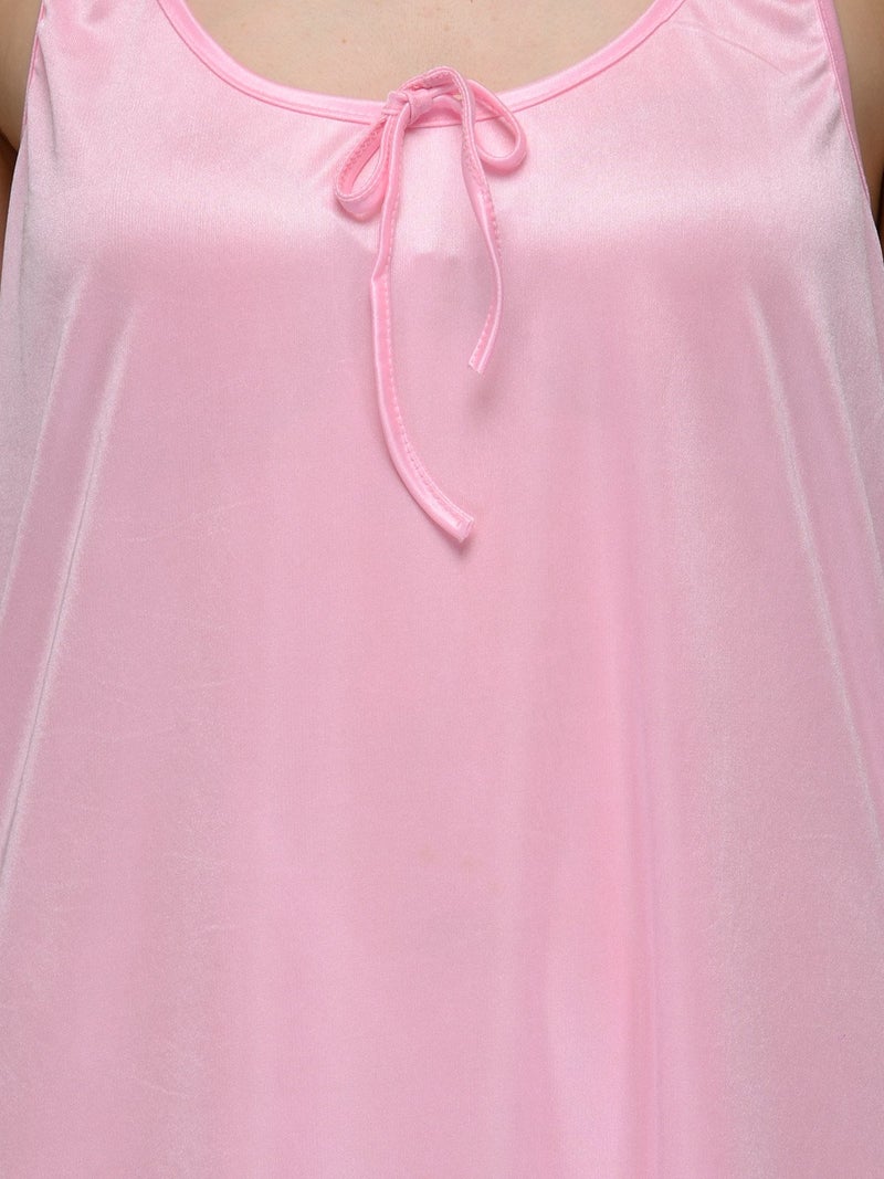 Ananqe Women's Satin Sleepwear, Adjustable Straps, Sizes Xs-6Xl, 10 Colors - Luxurious Maxi Satin Nightdress For Comfort & Elegance, Soft & Silky Fabric Baby Pink - Image 5