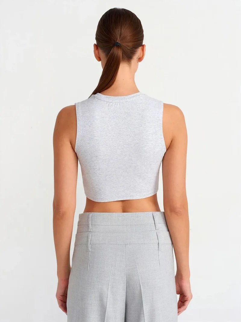 ديلفين Dilvin Ribbed Cotton Crop Top