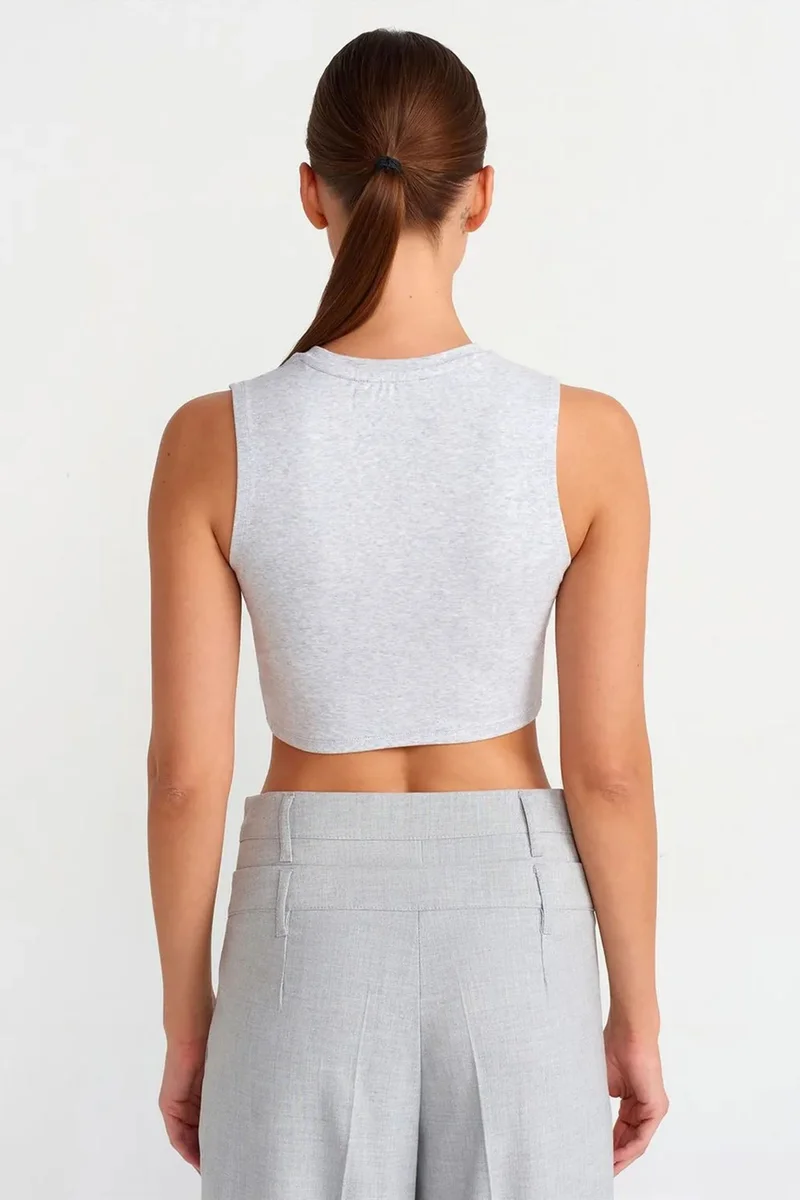 ديلفين DILVIN Ribbed Cotton Crop Top