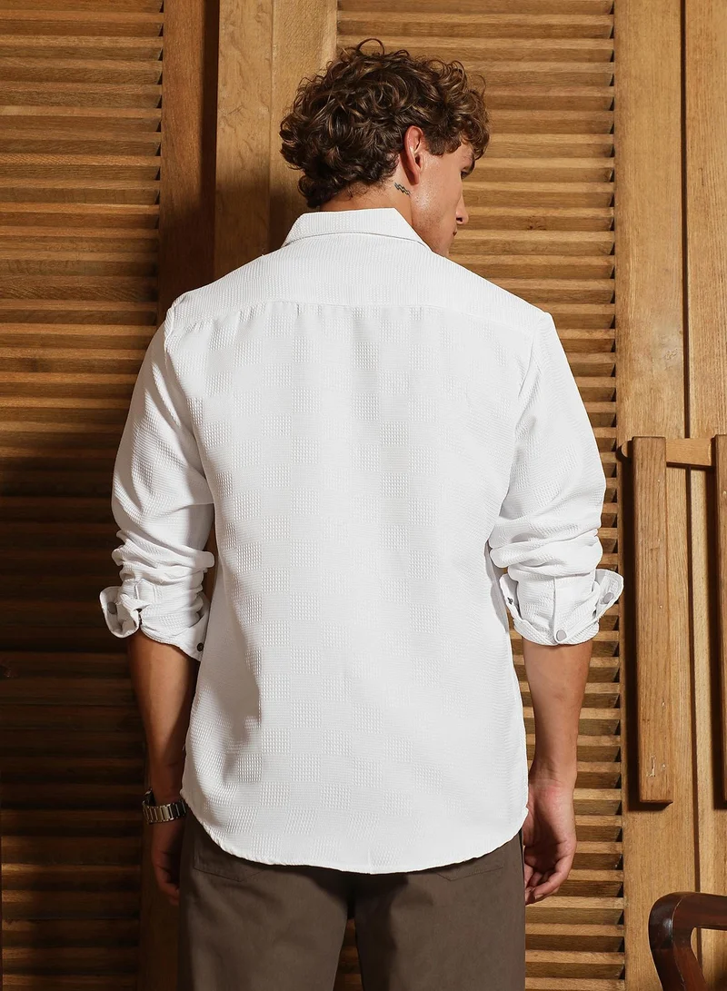 CAHOOT  Men's Chalk White Safari-Utility Relaxed Shirt for Men | Best Price UAE
