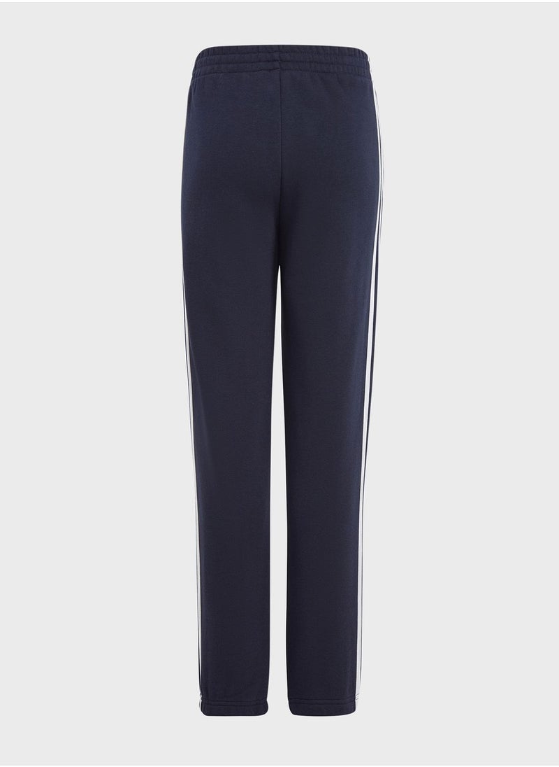 Adidas - Kids 3 Stripe Essential Fleece Sweatpants - Image 1