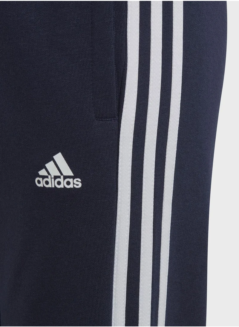 Adidas Kids 3 Stripe Essential Fleece Sweatpants