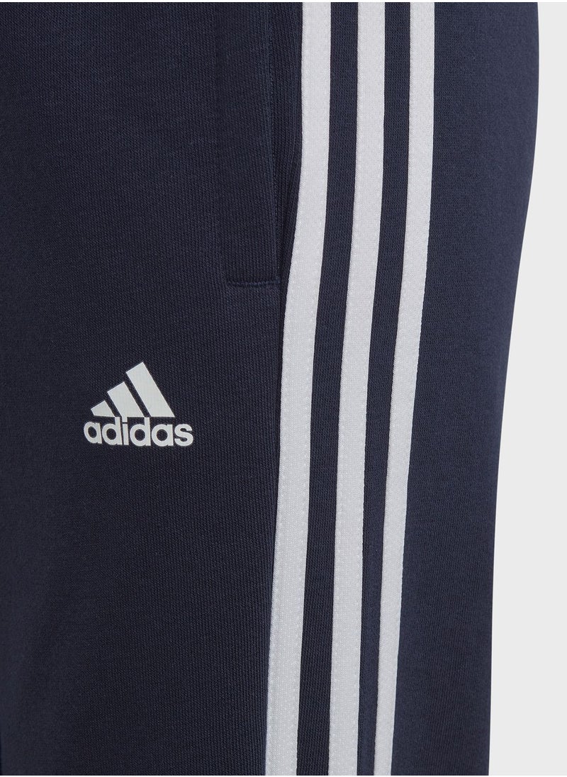 Adidas - Kids 3 Stripe Essential Fleece Sweatpants - Image 1