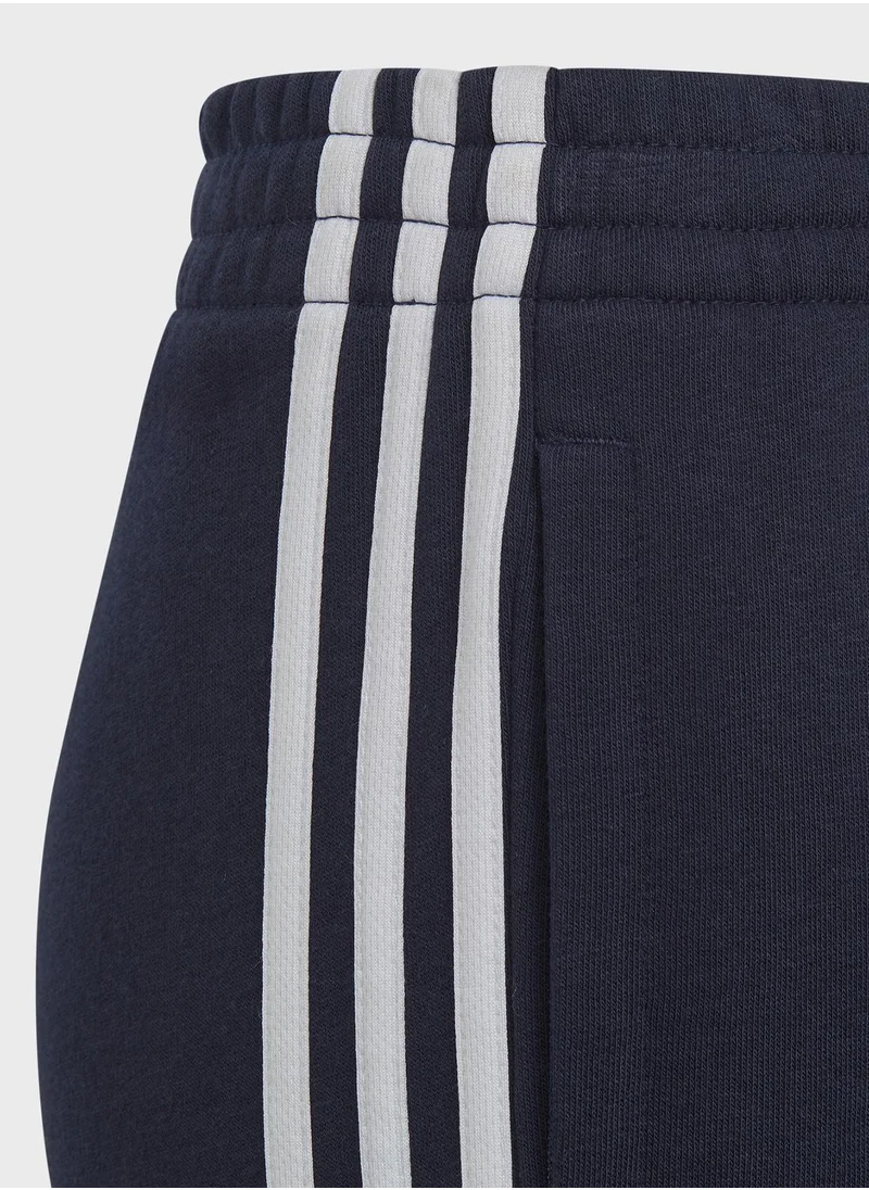 Adidas Kids 3 Stripe Essential Fleece Sweatpants