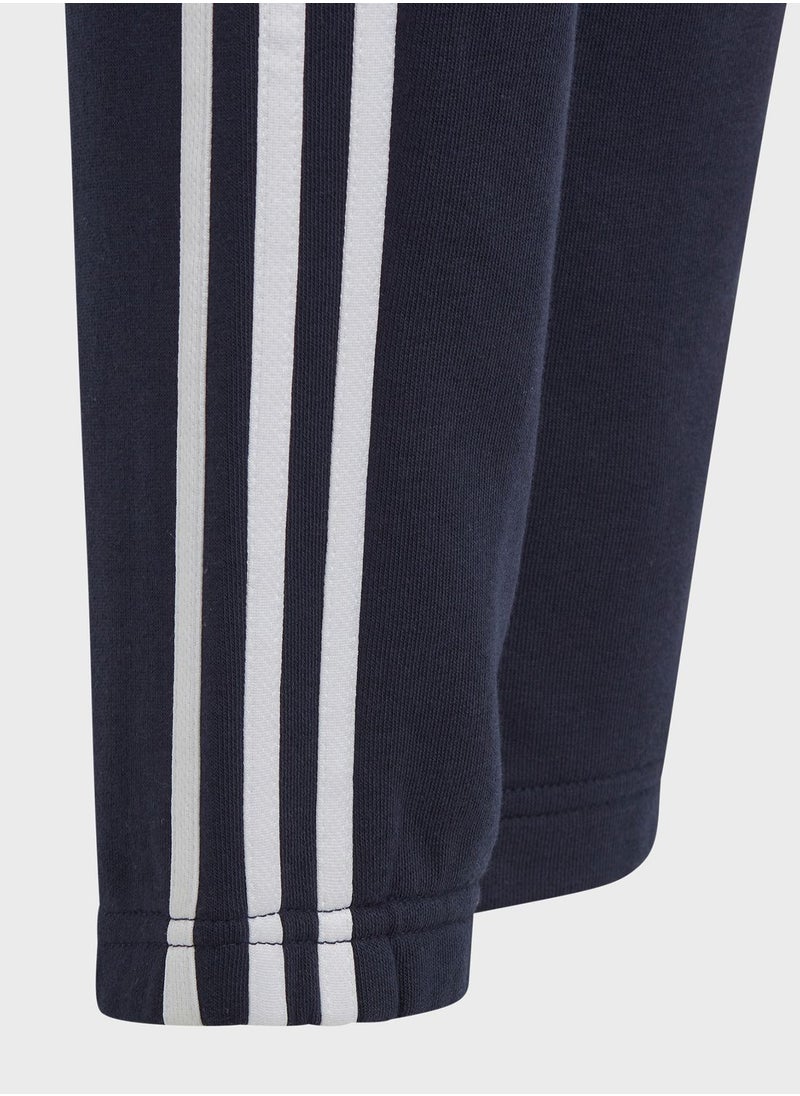 Adidas - Kids 3 Stripe Essential Fleece Sweatpants - Image 1
