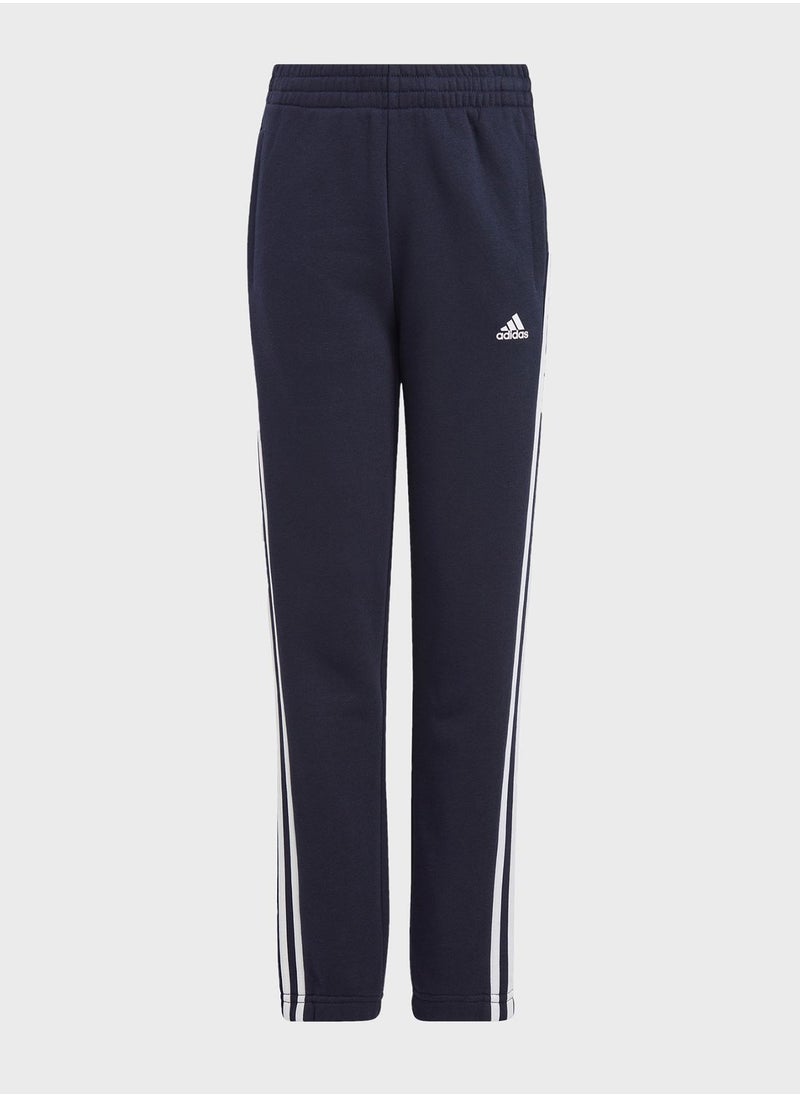 Adidas - Kids 3 Stripe Essential Fleece Sweatpants - Image 1