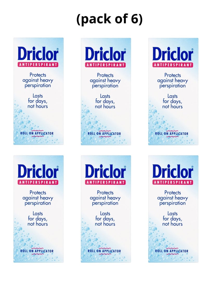 دريكلور مزيل عرق رول أون، 20 مل (عبوة من 6 قطع) - Image 1