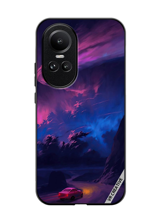 VR CREATIVE Protective Case Cover For Oppo Reno 10 Car On Empty Road Design Multicolour - Image 1