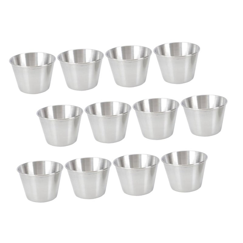 12 Pack Brushed Stainless Steel Condiment Cups For Lunch Box Easy Clean - Image 2