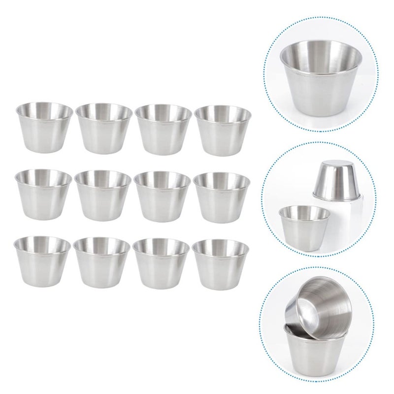 12 Pack Brushed Stainless Steel Condiment Cups For Lunch Box Easy Clean - Image 3