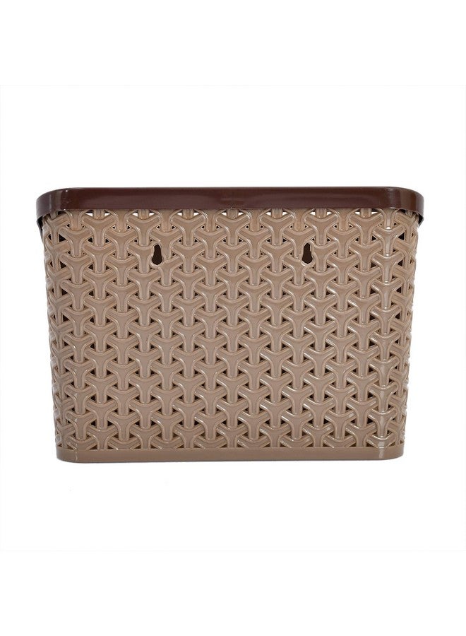 كوبير إندستريز صندوق تخزين مكتبي كبير الحجم متعدد الأغراض من بلاستيك من شركة Kuber Industries مكون من 3 قطع لحافظة أقلام وحامل أقلام رصاص ومستحضرات تجميل بلاستيكية وحاوية تنظيم المكياج (بني) - KUBMART3245 - Image 4