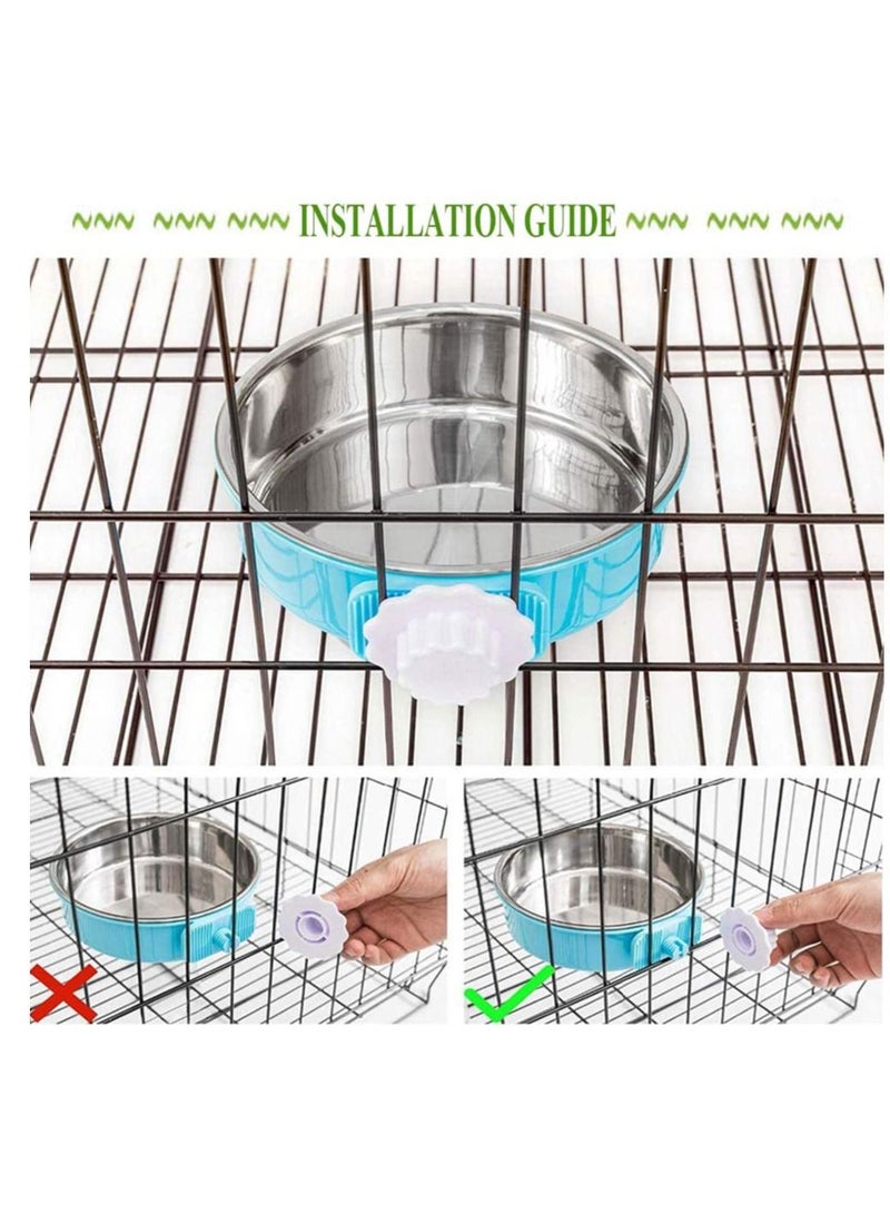 SYOSI Set of 2 Etched Stainless Steel Dog Bowls Easy to Clean Bacteria Rust Resistant Silicone Ring Feeding for Dogs Elastic Bowl  - Image 4