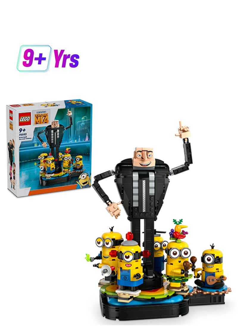 LEGO 75582 Despicable Me 4 Brick-Built Gru and Minions, Buildable Film Character Toys for Kids, Dancing Figures Playset, Play-and-Display Birthday Gift for Boys and Girls  - Image 1