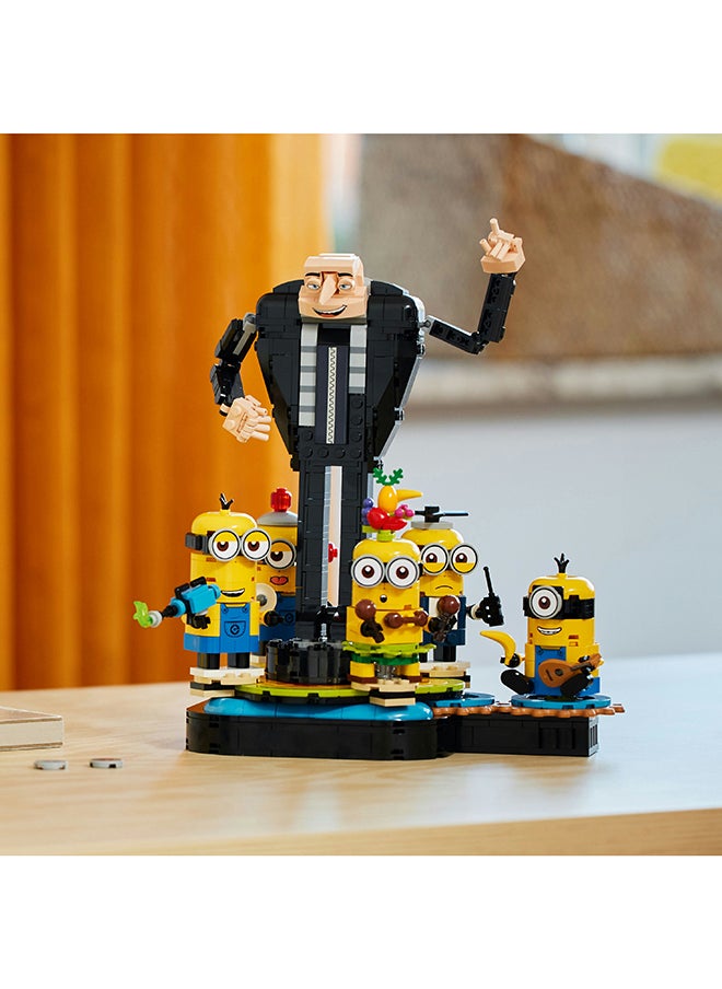 LEGO 75582 Despicable Me 4 Brick-Built Gru and Minions, Buildable Film Character Toys for Kids, Dancing Figures Playset, Play-and-Display Birthday Gift for Boys and Girls  - Image 5