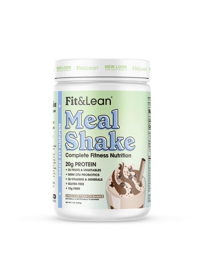 Fit & Lean - Meal Shake, Fat Burning Meal Replacement, Protein, Fiber, Probiotics, Chocolate, 1lb, 10 Servings Per Container - Image 1