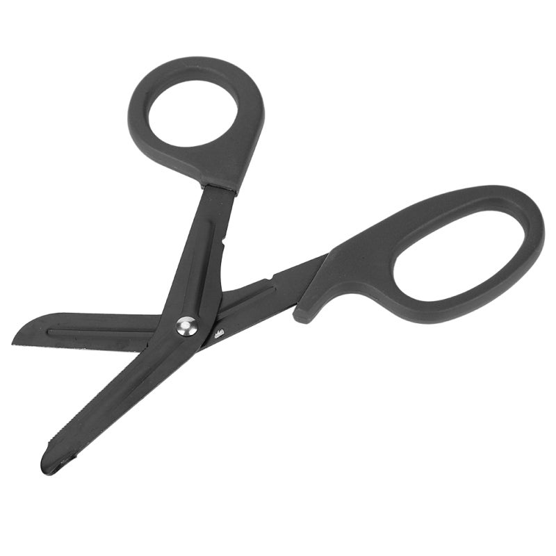 Trauma Shears: Stainless Steel Curved Serrate Blade - Ergonomic Labor-Saving Handle Wire Stripping Hole For First Aid Emergency Military Rescue - Image 3